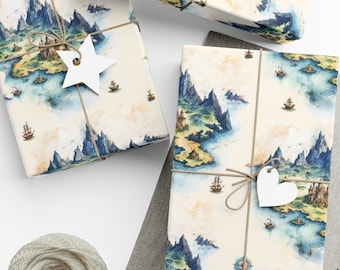 Fantasy Map Dungeons and Dragons Gift Wrap, Wrapping Paper, DnD, RPG