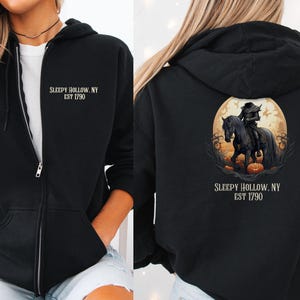 Headless Horseman Zip Hoodie: Sleepy Hollow NY - Gothic Halloween