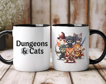 ダンジョンズ＆キャッツ マグカップ：ダンジョンズ＆キャッツ RPG ゲーマーへの面白いギフト