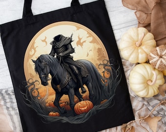 Headless Horseman Halloween Tote Bag, Legend of Sleepy Hollow