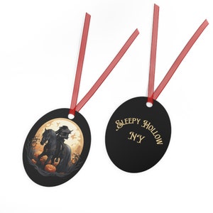Headless Horseman Metal Ornament - Round and Oval Shapes |  Sleepy Hollow, New York