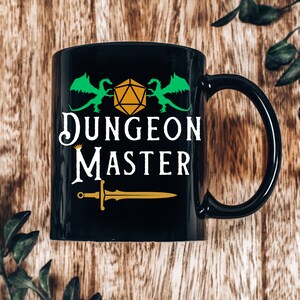 Dungeon Master Coffee Mug: Black DnD RPG Gift