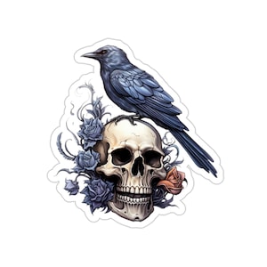 Raven and Skull Sticker