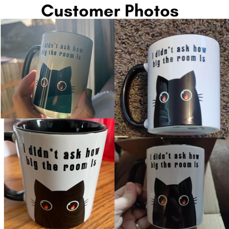 An image showing customer photos unboxing the mug