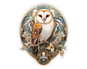 Barn Owl Vinyl Sticker: Nature Art Decal