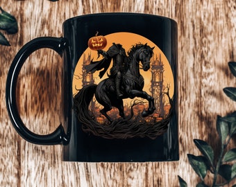 Ruiter zonder hoofd 11oz zwarte mok | Legende van Sleepy Hollow