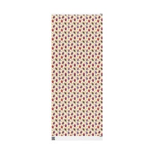 Full print layout of cartoon Krampus pattern on beige background