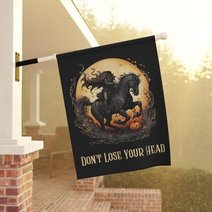 Headless Horseman Halloween Yard Flag: Spooky Sleepy Hollow Decor