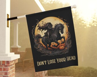 Headless Horseman Halloween Yard Flag: Spooky Sleepy Hollow Decor
