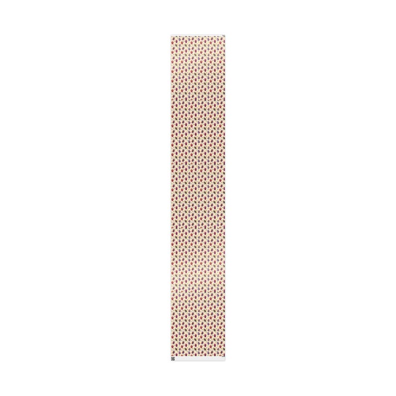 Full sheet of Krampus wrapping paper laid flat showing repeating pattern