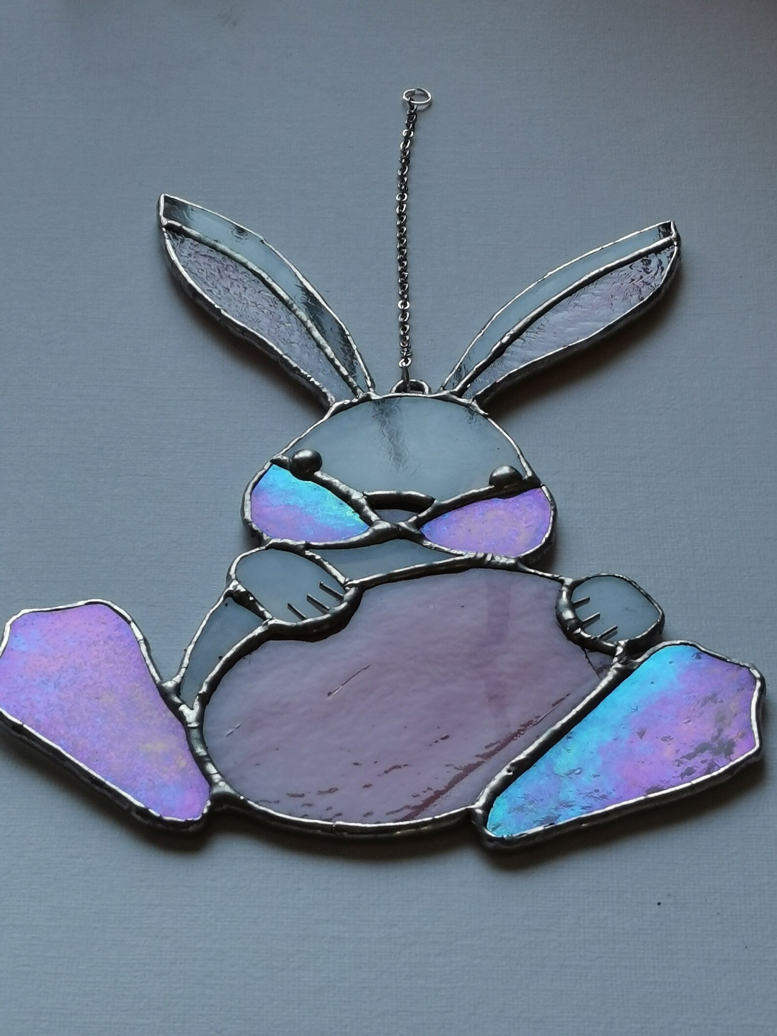 Stained Glass Suncatcher Bunny Rabbit with Easter Egg or Heart Etsy