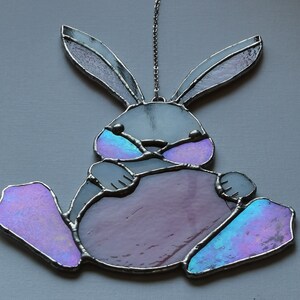 Stained Glass Suncatcher Bunny Rabbit With Easter Egg or Heart - Etsy