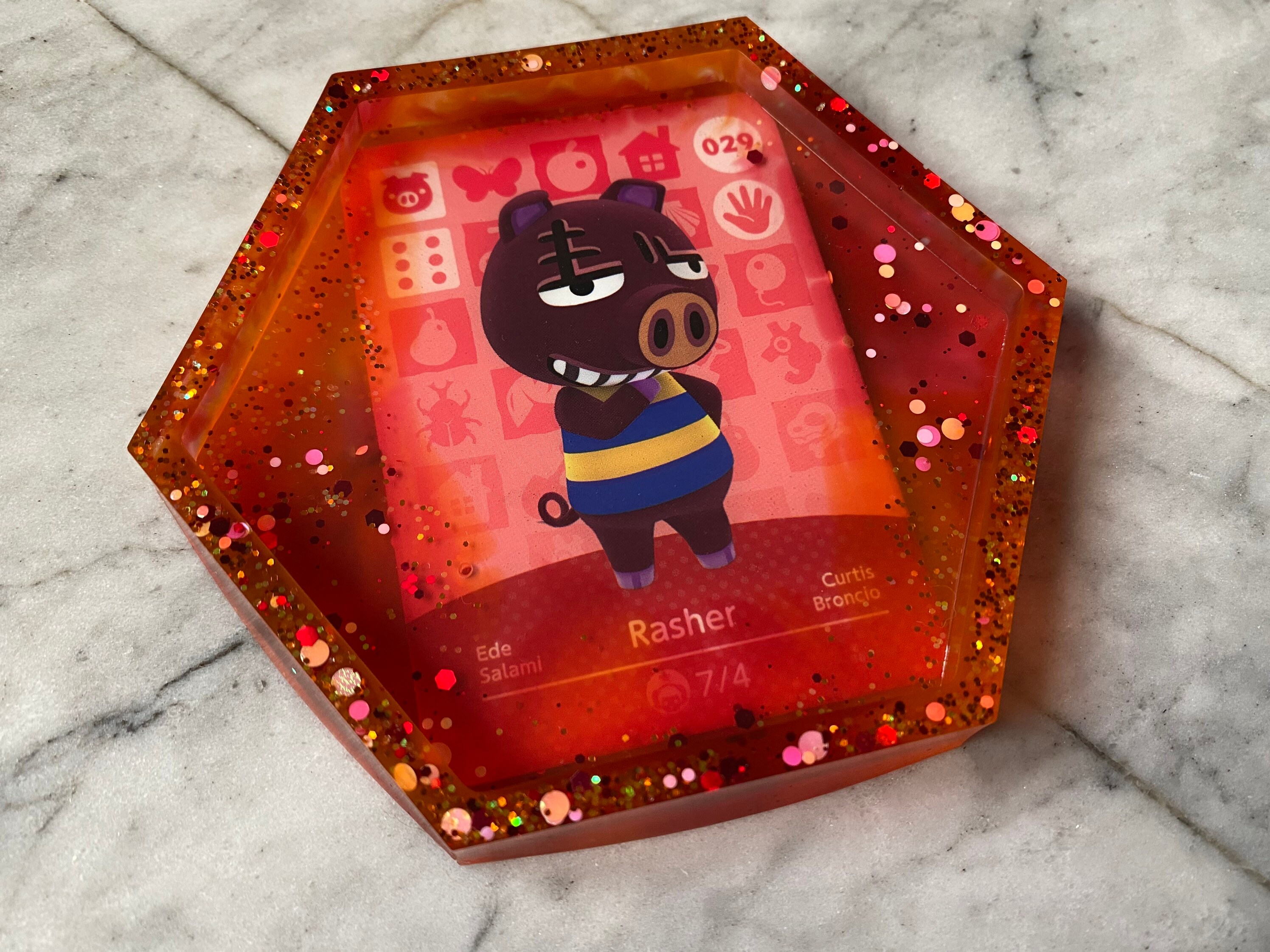 Rasher Drinks Coaster Handmade Resin Animal Crossing Card - Etsy Rasher Drinks Coaster Handmade Resin Animal Crossing Card - Etsy