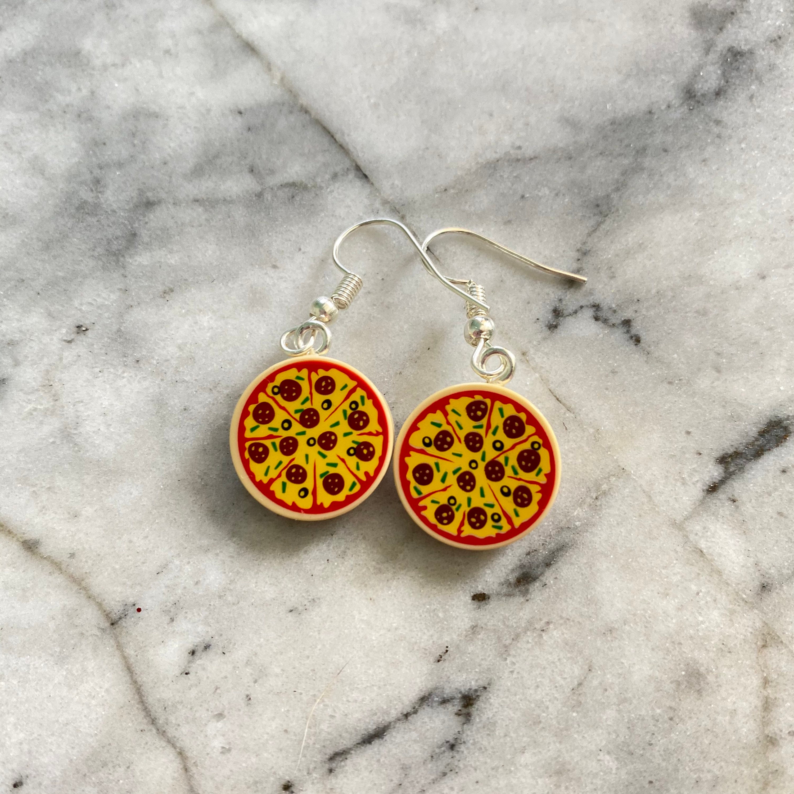 Pizza Earrings Handmade Food Unusual Unique Jewelry Etsy UK