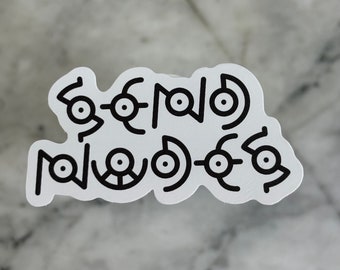 Unown Meme Vinyl Sticker | Gamer, Waterproof Laptop Decal