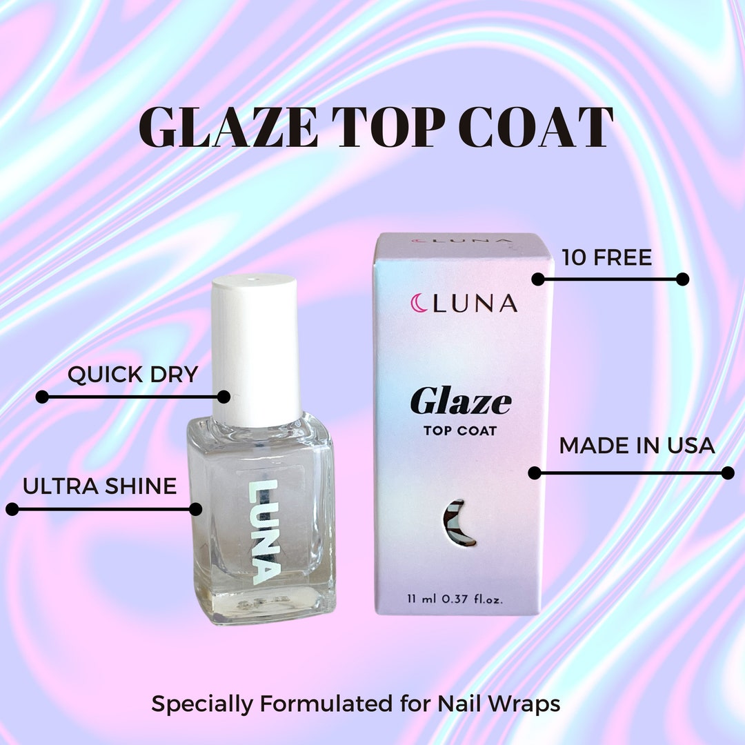Glaze Top Coat for Nail Wraps and Nail Polish Quick-dry Ultra Shine