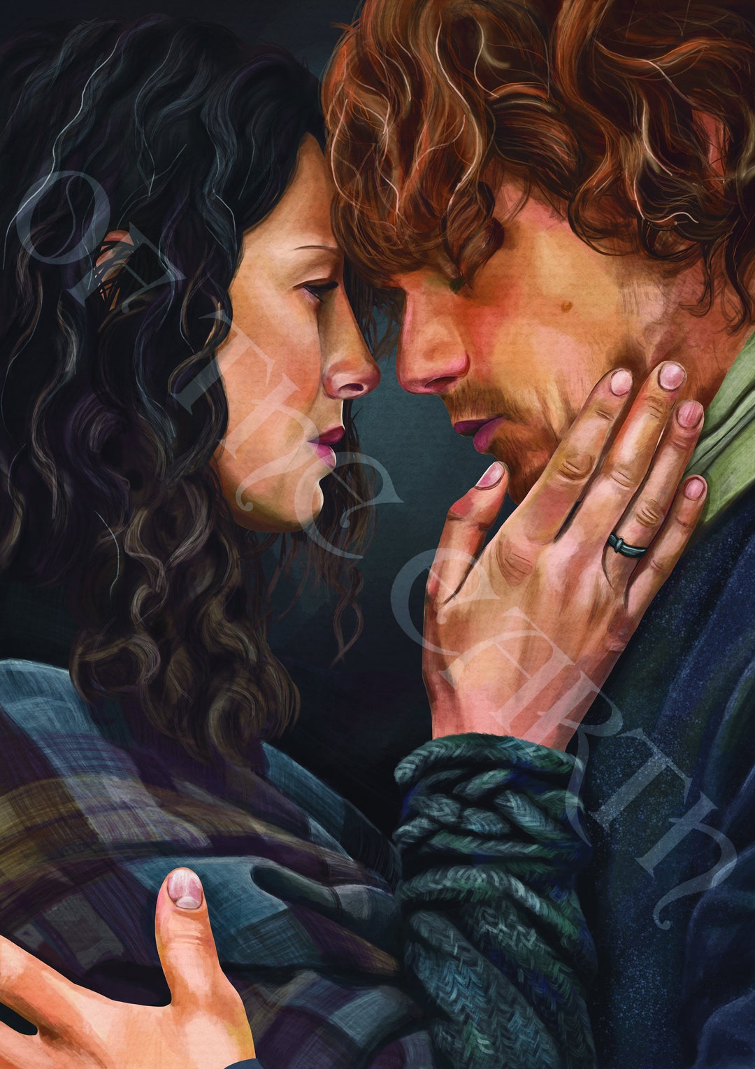 OUTLANDER Claire and Jamie Art Print, A3, A4, 5”x7”, 6”x4” - Etsy