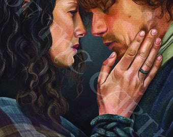 OUTLANDER Claire und Jamie Kunstdruck, A3, A4, 5"x7", 6"x4"