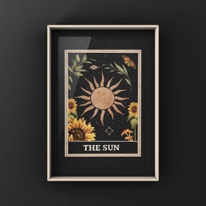 ZON TAROT KAART Art Print, Zonne Illustratie, Spiritueel Geschenk, A3 A4 7x5 6x4