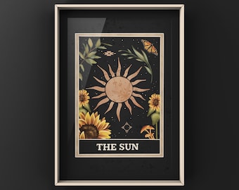SUN TAROT CARD Art Print, Solar Illustration, Spiritual Gift, A3 A4 7x5 6x4