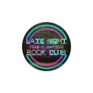 Late-Night Book Club Holographic Sticker | Laptop Stickers for Bookworms