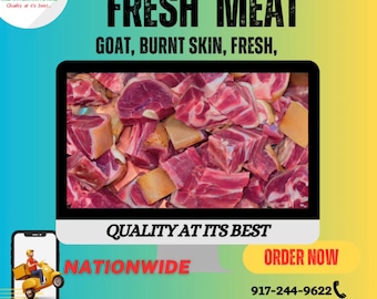 Fresh Halal Goat meat (Burnt Skin) 4lb