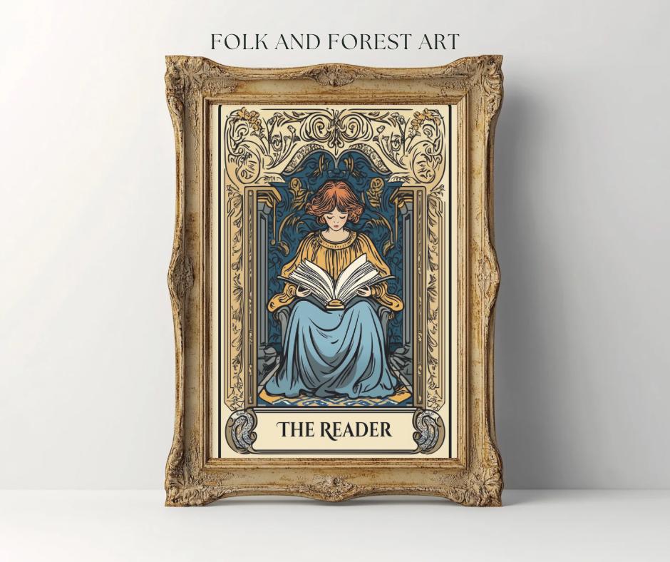 The Reader Digital Download | Tarot-inspired Art Nouveau Print ...