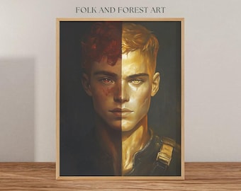 Rebelde de doble identidad / Retrato de ciencia ficción y fantasía inspirado en Red Rising / Descarga digital / Varios tamaños incluidos