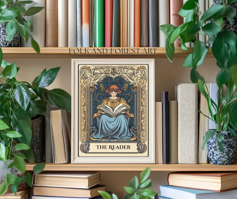 The Reader Digital Download | Tarot-inspired Art Nouveau Print ...