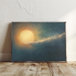 黄金の宇宙光ウォールアート、抽象的な宇宙現象プリント、SF銀河装飾、天体エネルギーアートワーク、モダンな宇宙プリント