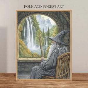 Gandalf in Rivendell Digital Download | Fellowship of the Ring-Inspired Art | Fantasy Wall Art | Instant Download | Multiple Sizes Included