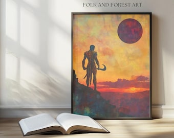 Darrow “The Reaper” Overlooking Mars | Red Rising-Inspired Digital Art | Printable Wall Art | Multiple Sizes Included