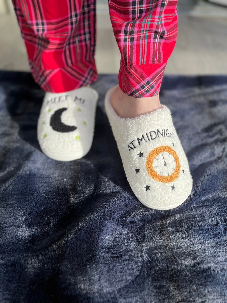 Meet Me at Midnight Slippers Cozy Winter Slippers Etsy Meet Me at Midnight Slippers Cozy Winter Slippers Etsy
