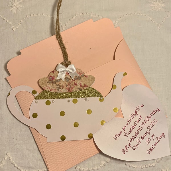 Teapot Invitations Etsy