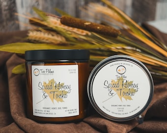 Spiced Honey and Tonka Scented Soy Wax Candle | 13 oz | 8 oz