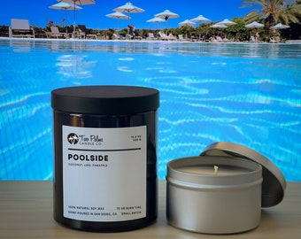 Poolside Scented Soy Wax Candle | 16 oz | 8 oz
