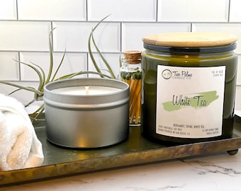 White Tea Scented Soy Wax Candle | 13 oz | 8 oz
