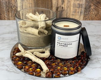 Driftwood & Amber Scented Soy Wax Candle