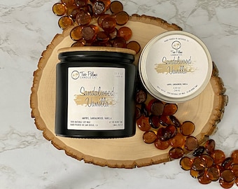 Sandalwood Vanilla Scented Soy Wax Candle | 13 oz | 8 oz