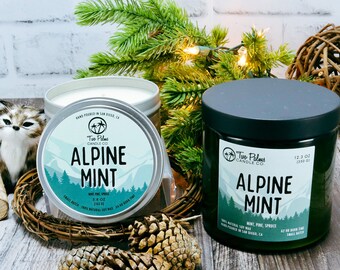 Alpine Mint Scented Soy Wax Candle | 13 oz | 8 oz