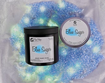 Blue Sugar Scented Soy Wax Candle | 13 oz | 8 oz