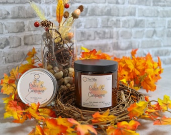 Cedar and Cinnamon Scented Soy Wax Candle | 13 oz | 8 oz