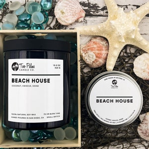 Beach House Scented Soy Wax Candle | 16 oz | 8 oz