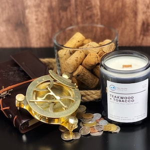 Teakwood & Tobacco Scented Soy Wax Candle