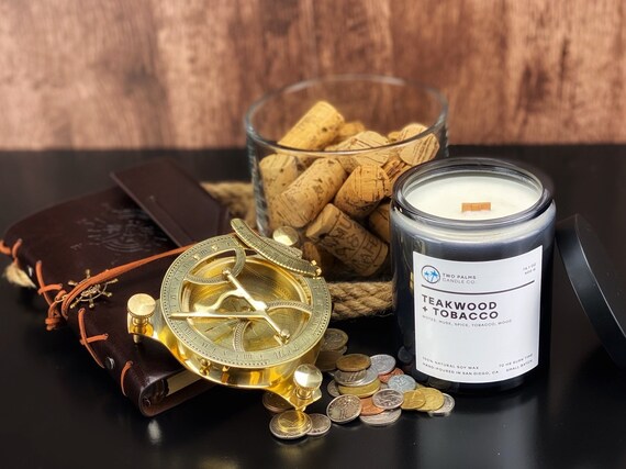 teakwood and tobacco soy candle Teakwood & Tobacco Scented Soy Wax Candle