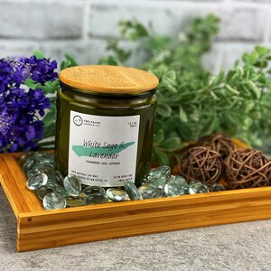 White Sage & Lavender Scented Soy Wax Candle
