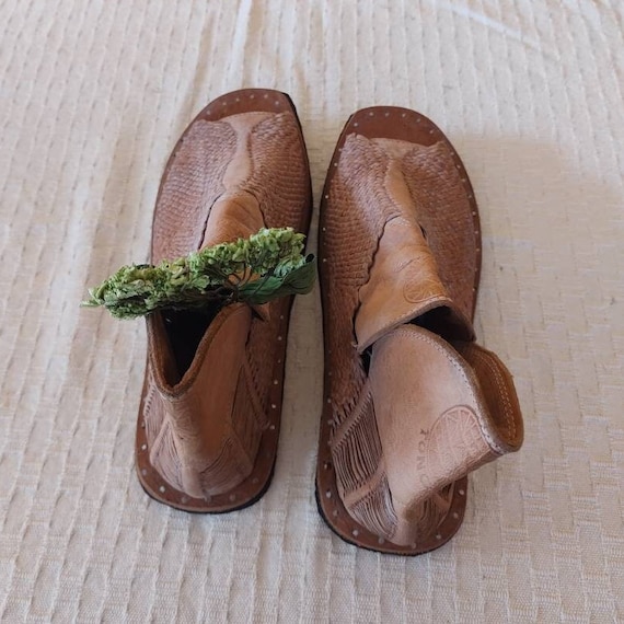 Huaraches Tipo Bota Tejidos En Piel Etsy