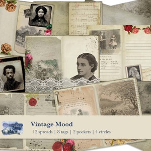Vintage Mood  | Antique | Digital | Junk Journal kit | Digital Download | Instant | Pages | Printable | Ephemera | Shabby Chic | Victorian