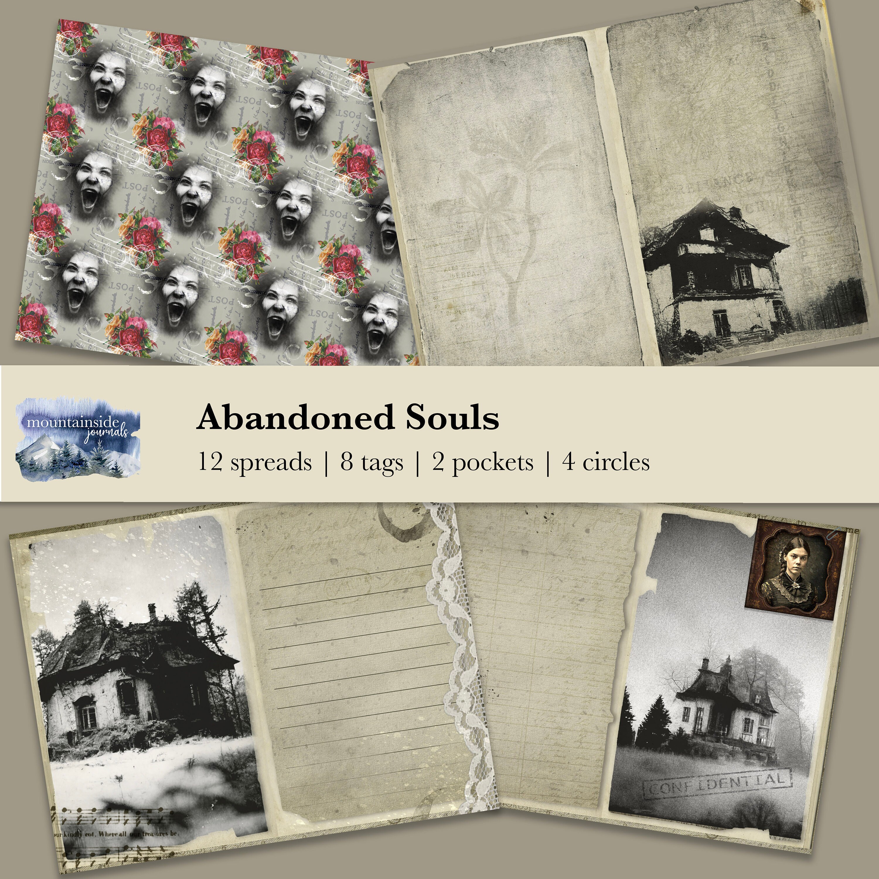 Abandoned Souls | Grunge | Haunted | Digital | Junk Journal Kit ...
