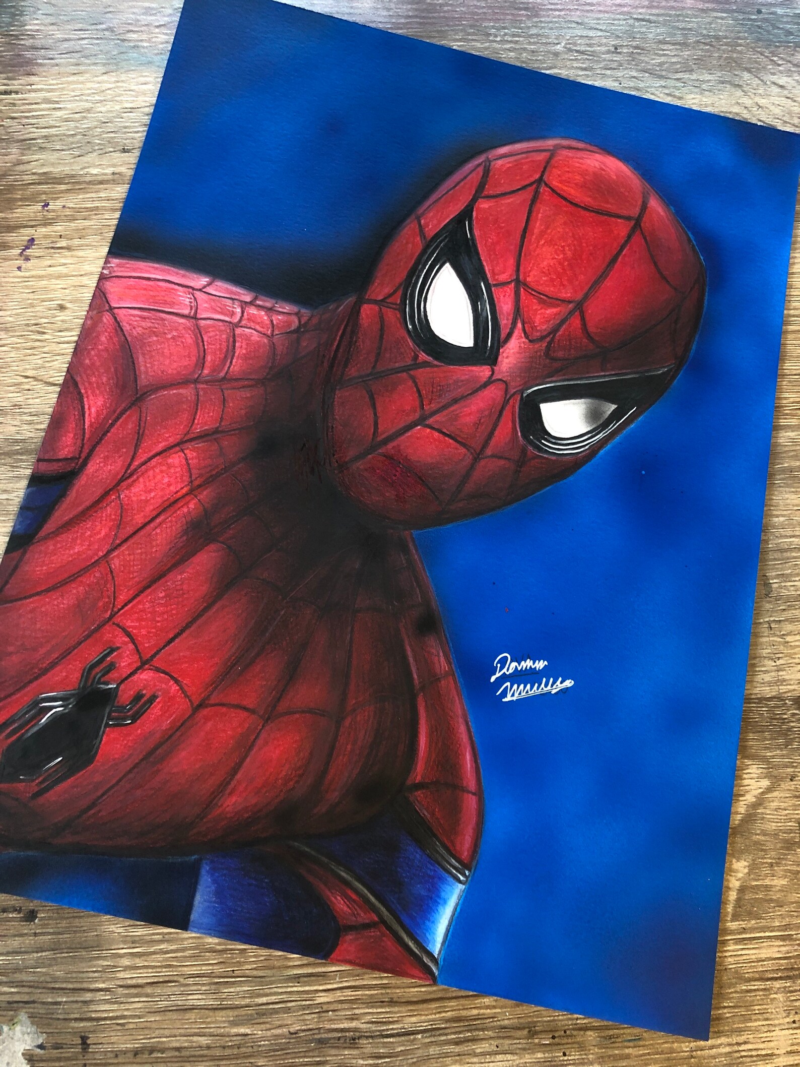 Spider-Man Tom Holland Drawing ORIGINAL | Etsy